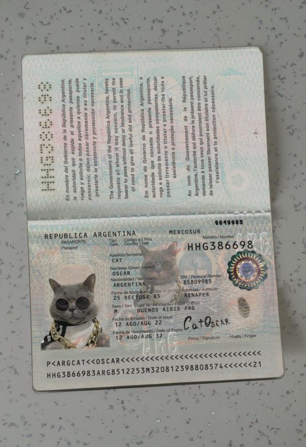 Argentina Passport Template