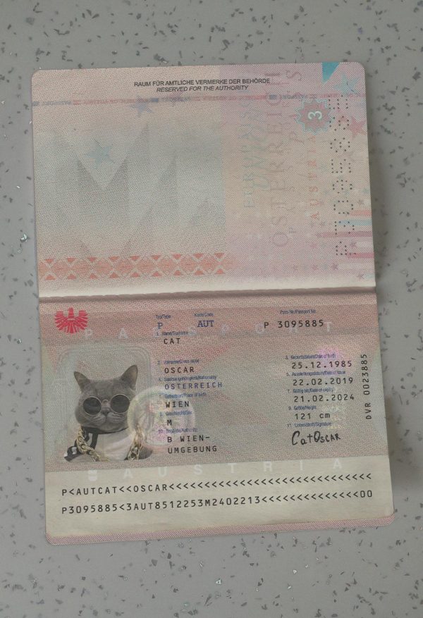 Austria Passport Template