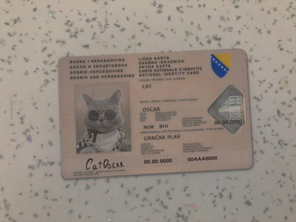 Bosnia and Herzegovina Identity Card Template Template