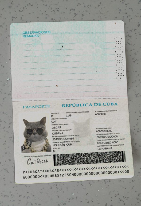 Cuba Passport Template