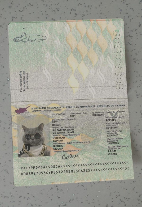 Cyprus Passport Template