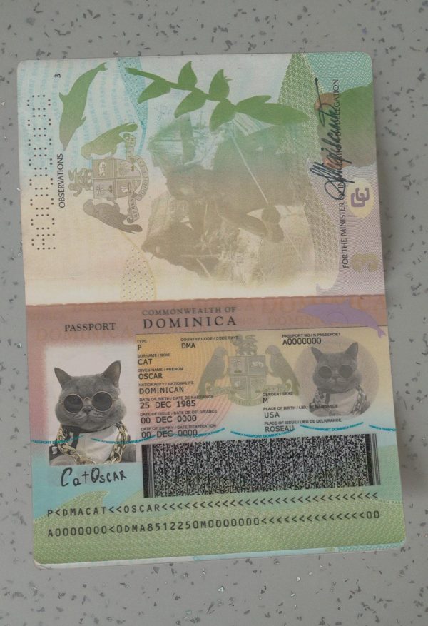 Dominica Passport Template