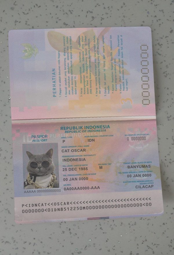 Indonesia Passport Template