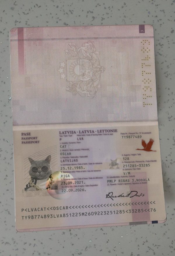 Latvia Passport Template