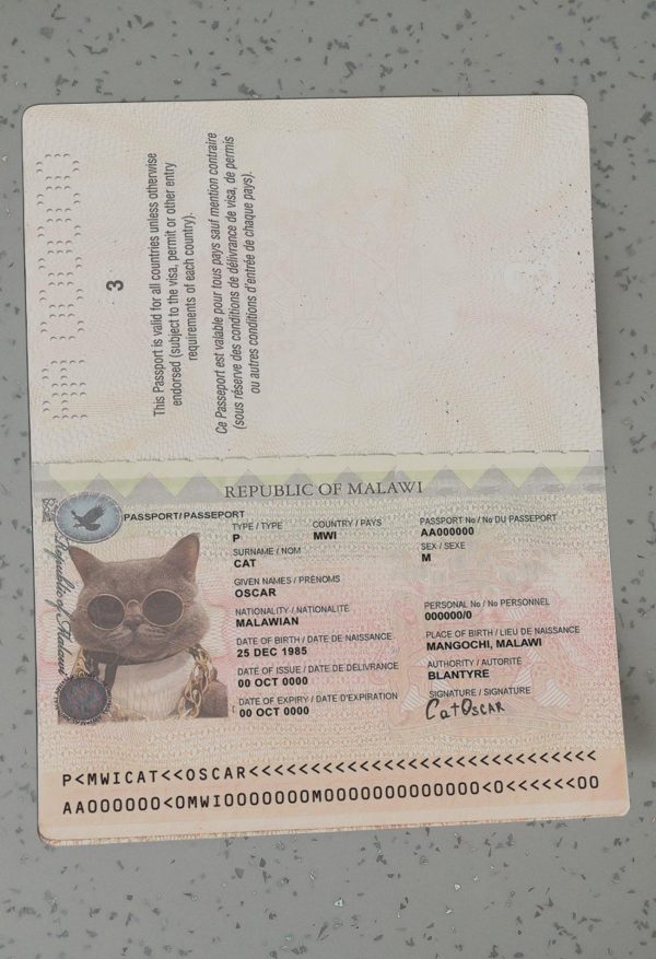 Malawi Passport Template