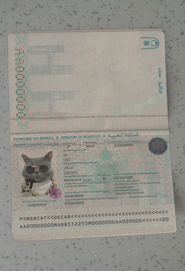Marocco Passport Template
