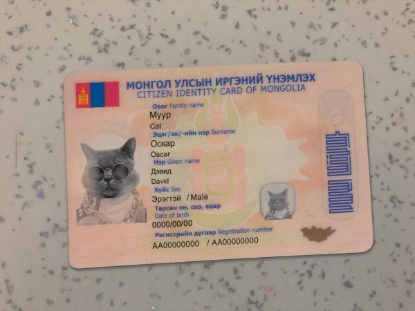 Mongolia Identity Card Template