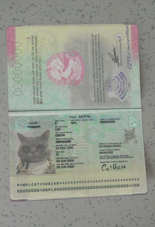 Nepal Passport Template