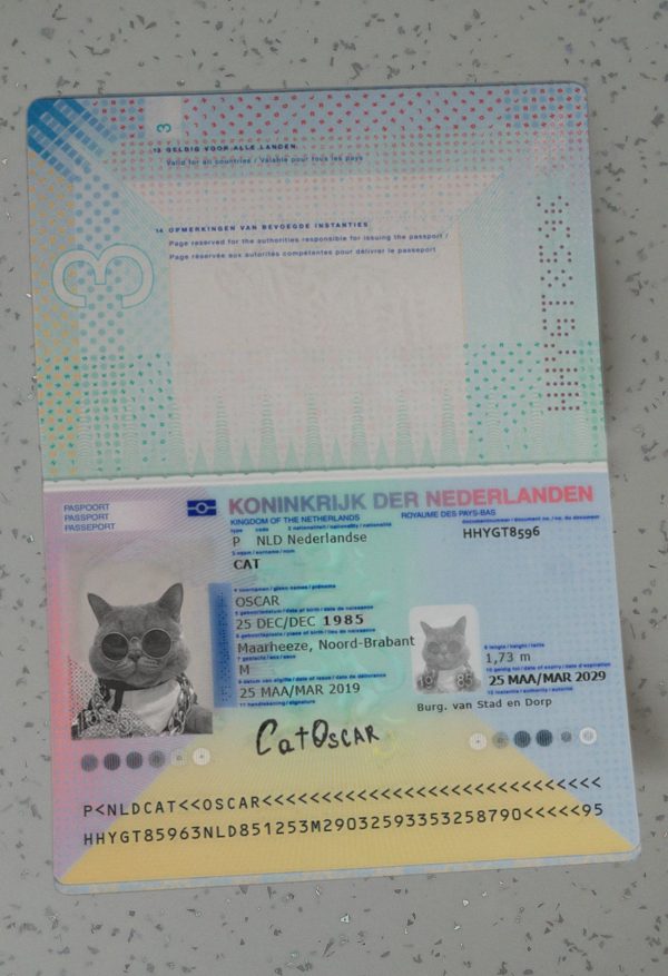 Netherlands Passport Template