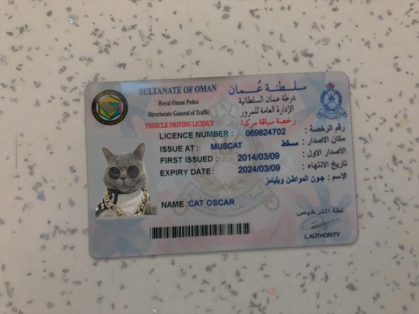 Oman Driver License Template
