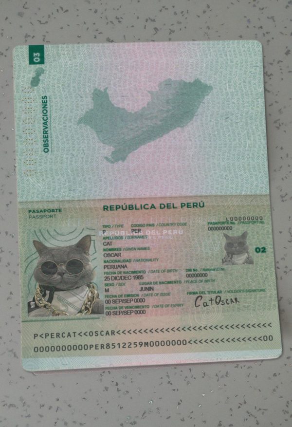 Peru Passport Template
