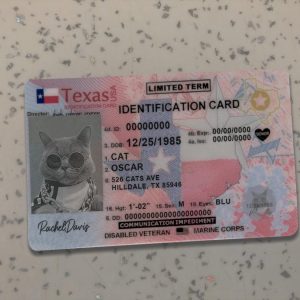 Texas Identity Card Template